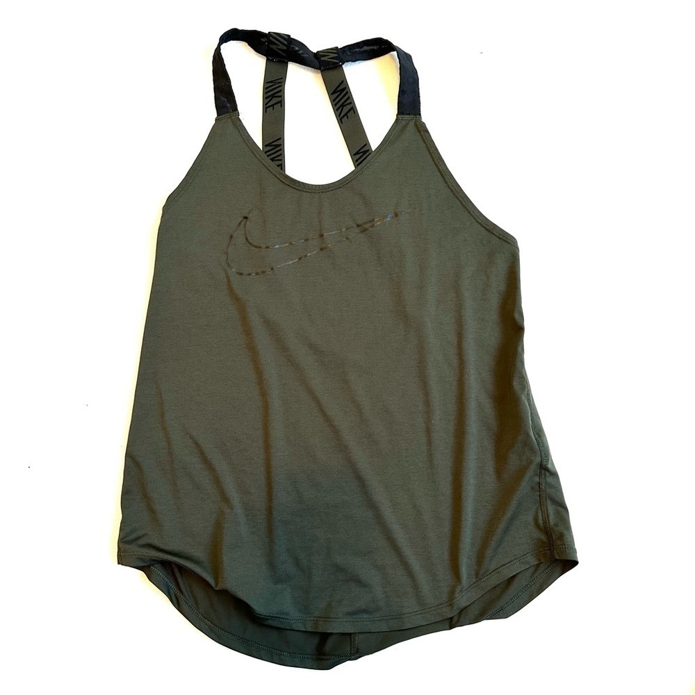 NIKE Dri Fit Dark Green Tank Top with Cut Out Back size S